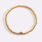Gold Beaded Bubble Birthstone Bracelet