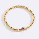 Gold Beaded Bubble Birthstone Bracelet