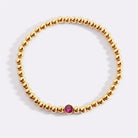 Gold Beaded Bubble Birthstone Bracelet