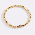Gold Beaded Bubble Birthstone Bracelet