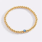 Gold Beaded Bubble Birthstone Bracelet