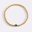 Gold Beaded Bubble Birthstone Bracelet