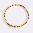 Gold Beaded Bubble Birthstone Bracelet