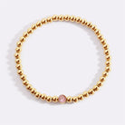 Gold Beaded Bubble Birthstone Bracelet