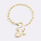 Mother Of Pearl Initial Heart Charm Bracelet