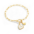 Mother Of Pearl Initial Heart Charm Bracelet