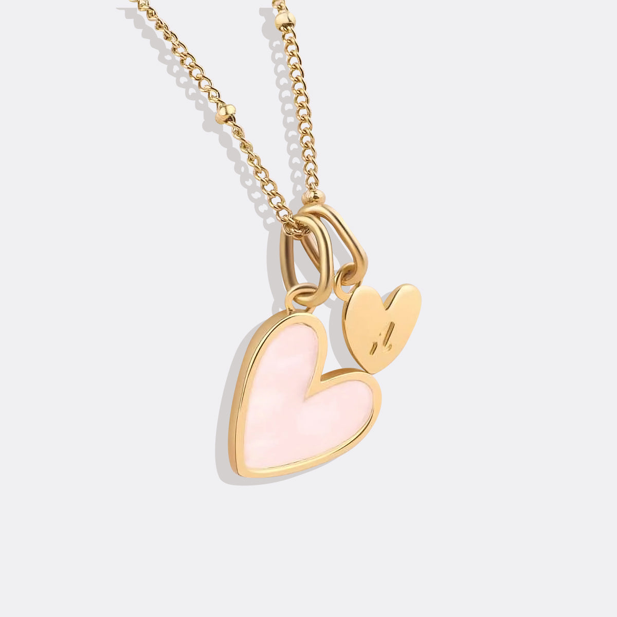 Mother Of Pearl Heart Initial Necklace