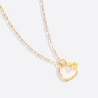 Mother Of Pearl Heart Initial Necklace