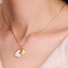 Mother Of Pearl Heart Initial Necklace