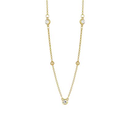 18K Gold Plated Bezel Stone Necklace