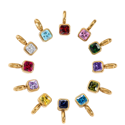Octagon Birthstone Charms