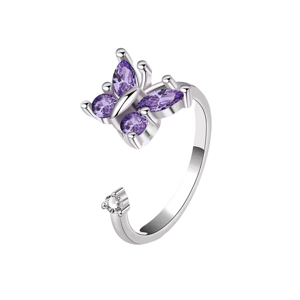 Adjustable Butterfly Spinner Ring