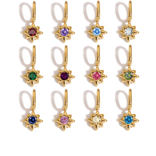 Star Pendant Birthstones Charms