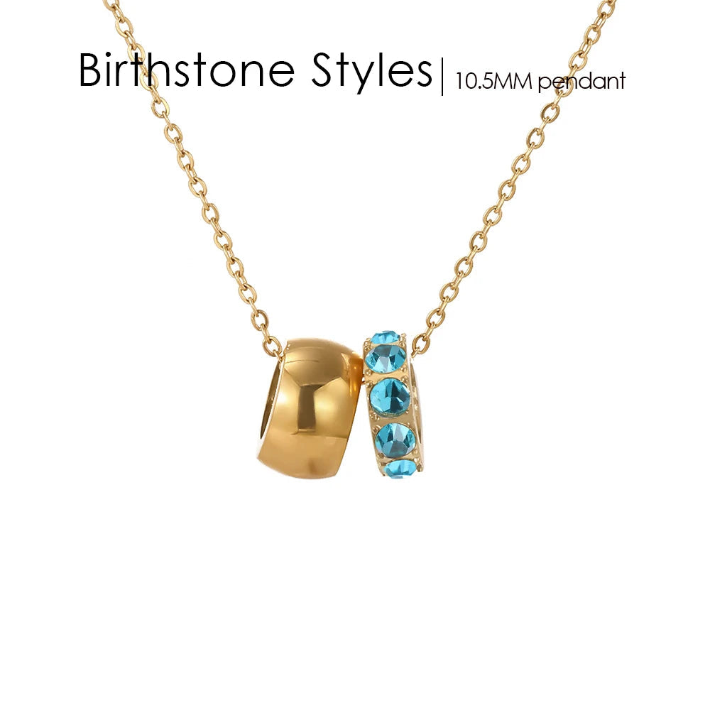 18K Gold Plated Birthstone Charm Necklace