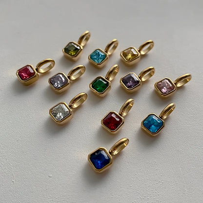 Octagon Birthstone Charms