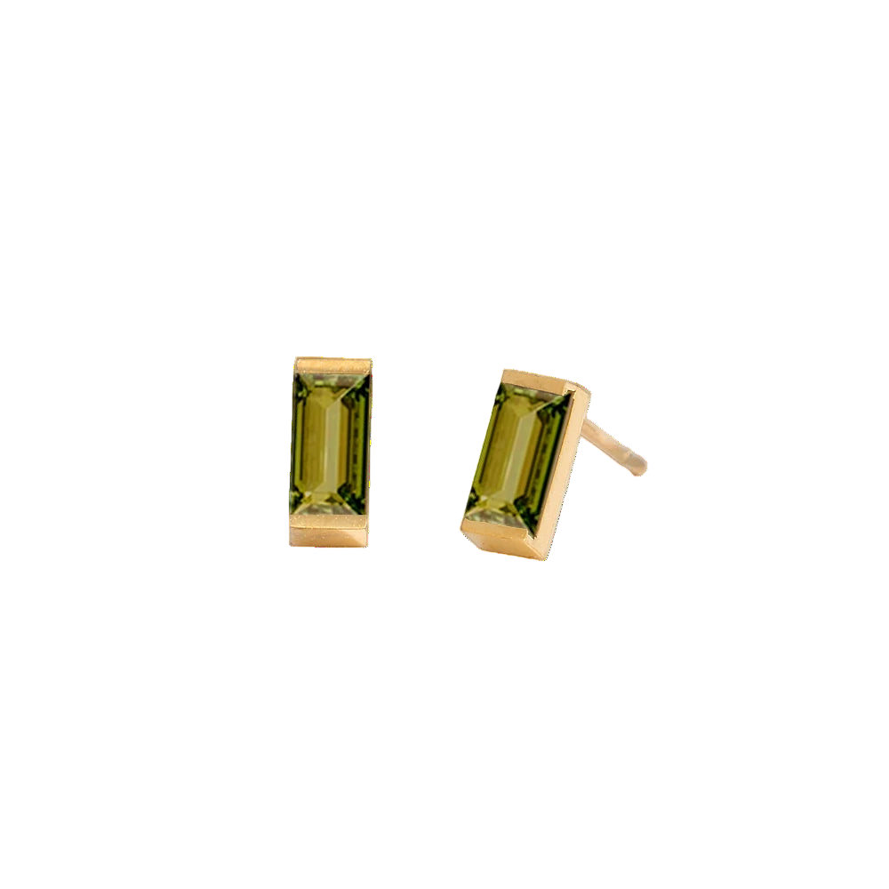 Rectangle Birthstone Earrings
