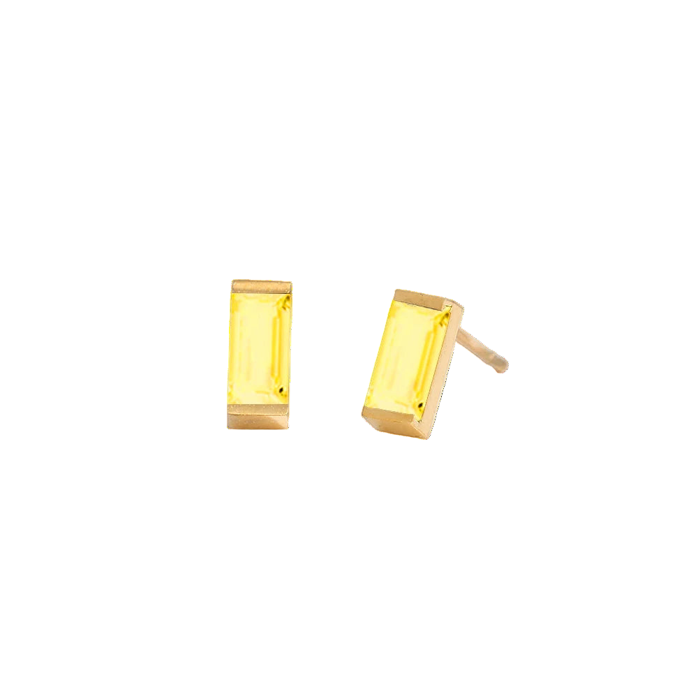 Rectangle Birthstone Earrings