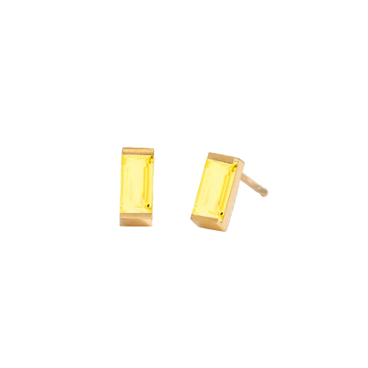 Rectangle Birthstone Earrings