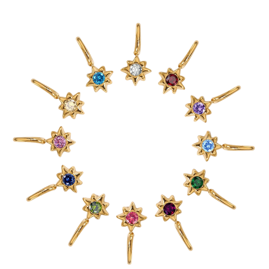 Star Pendant Birthstones Charms