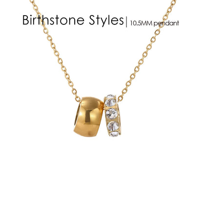 18K Gold Plated Birthstone Charm Necklace