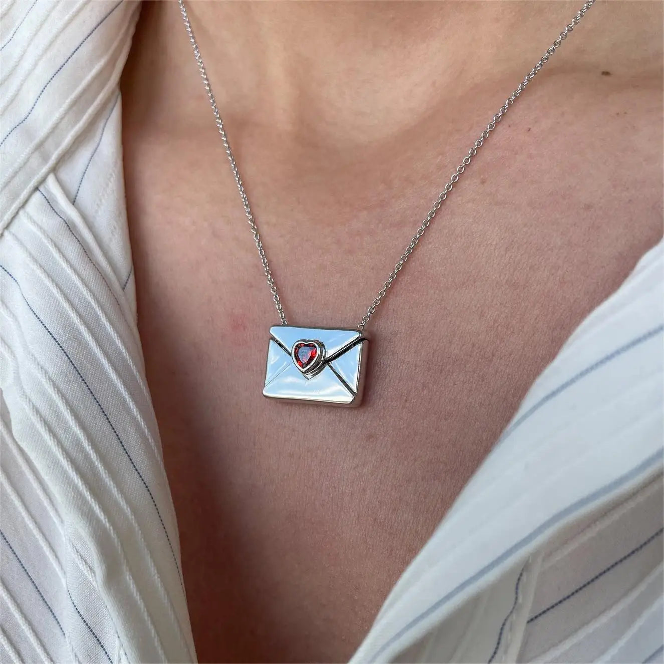 Envelope Heart Necklace