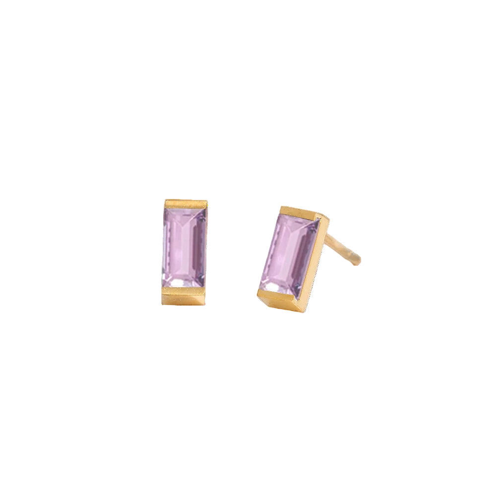 Rectangle Birthstone Earrings