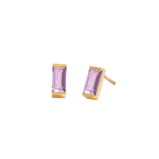 Rectangle Birthstone Earrings