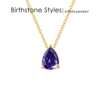 Teardrop Birthstone Necklace