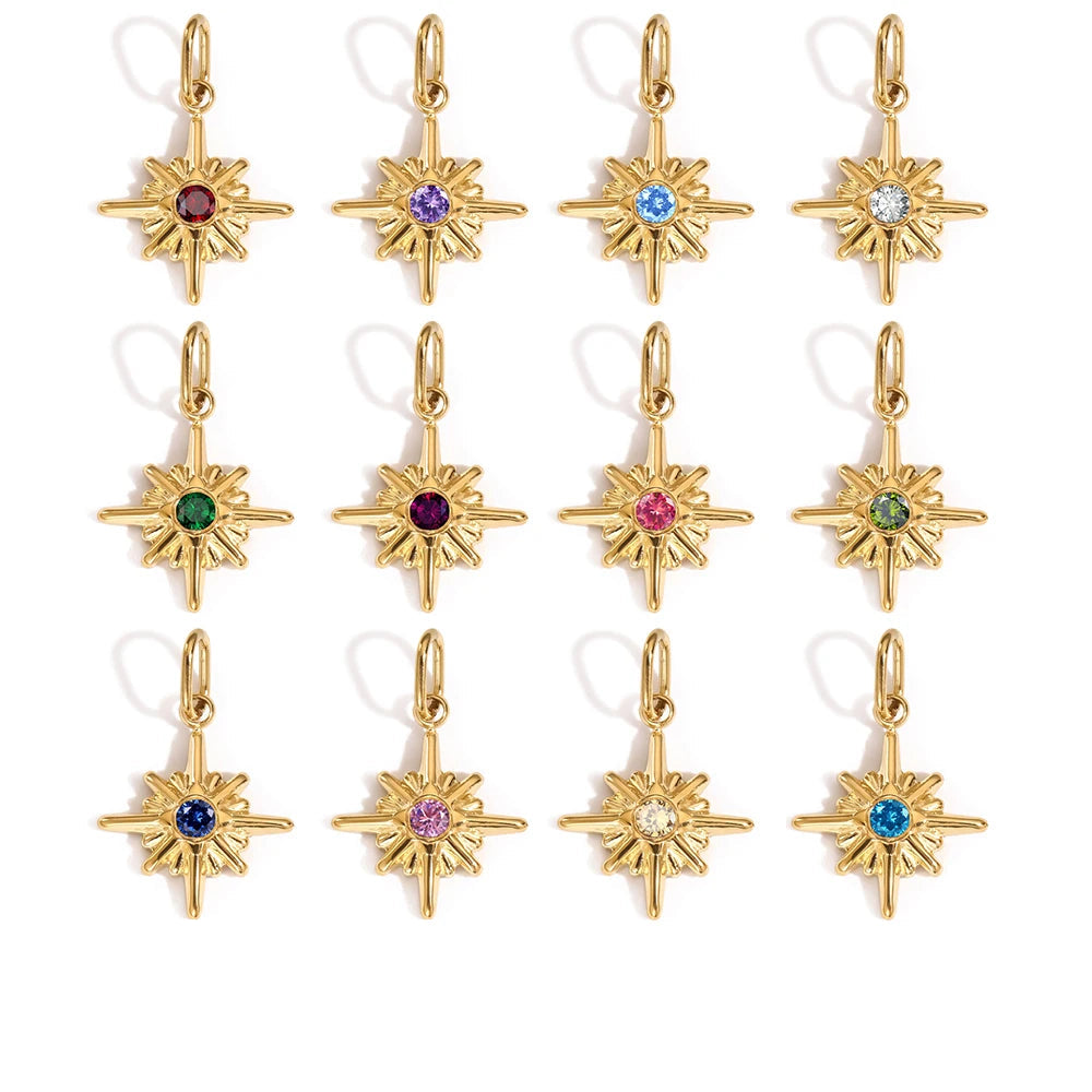 Star Shiny Birthstone Charms