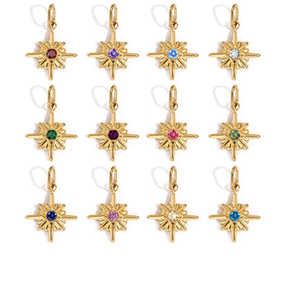Star Shiny Birthstone Charms