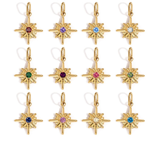 Star Shiny Birthstone Charms
