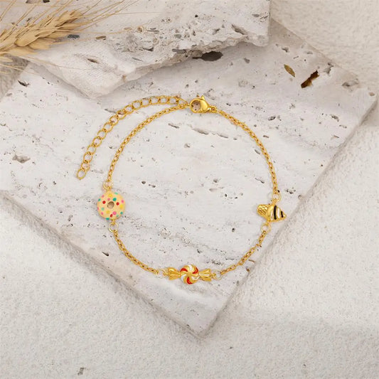 Cute Donut Charm Bracelet