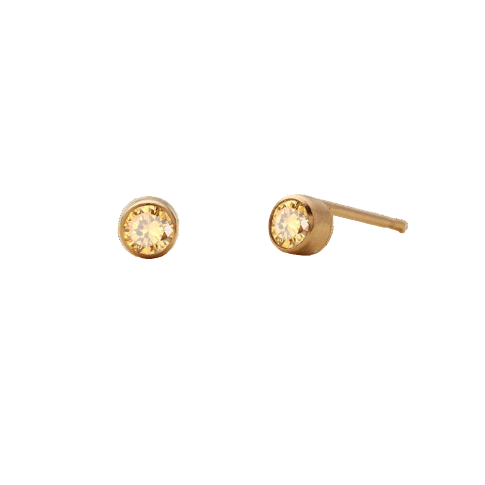Birthstone Round Stud Earring