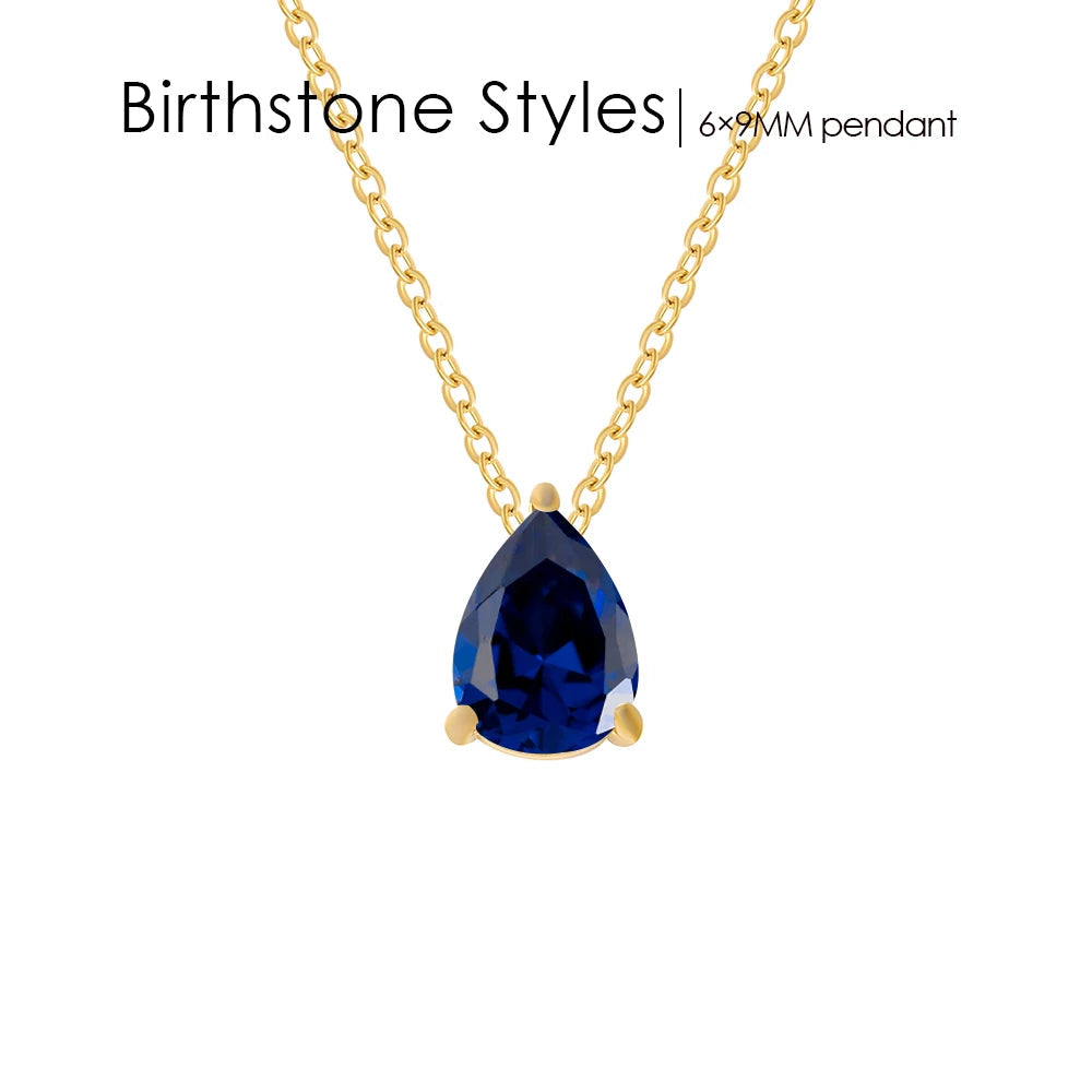 Teardrop Birthstone Necklace
