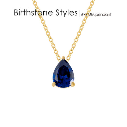 Teardrop Birthstone Necklace