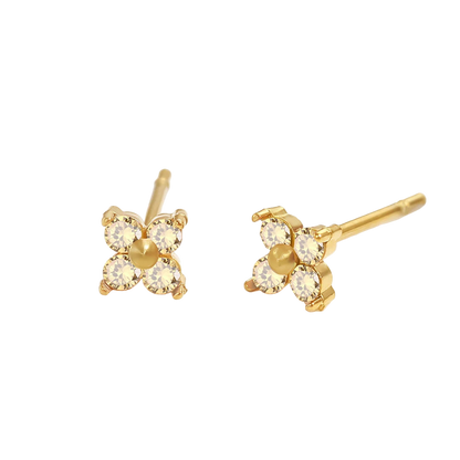 Birthstone Flower Stud Earrings