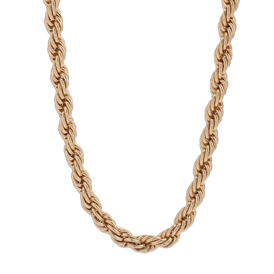 18K Gold Spiral Twist Rope Chain Necklace