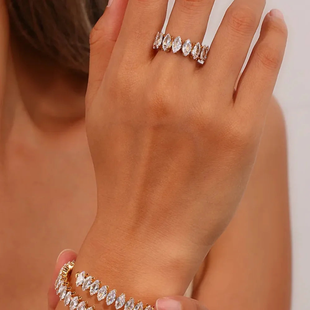 Marquise-Cut Zircon Ring