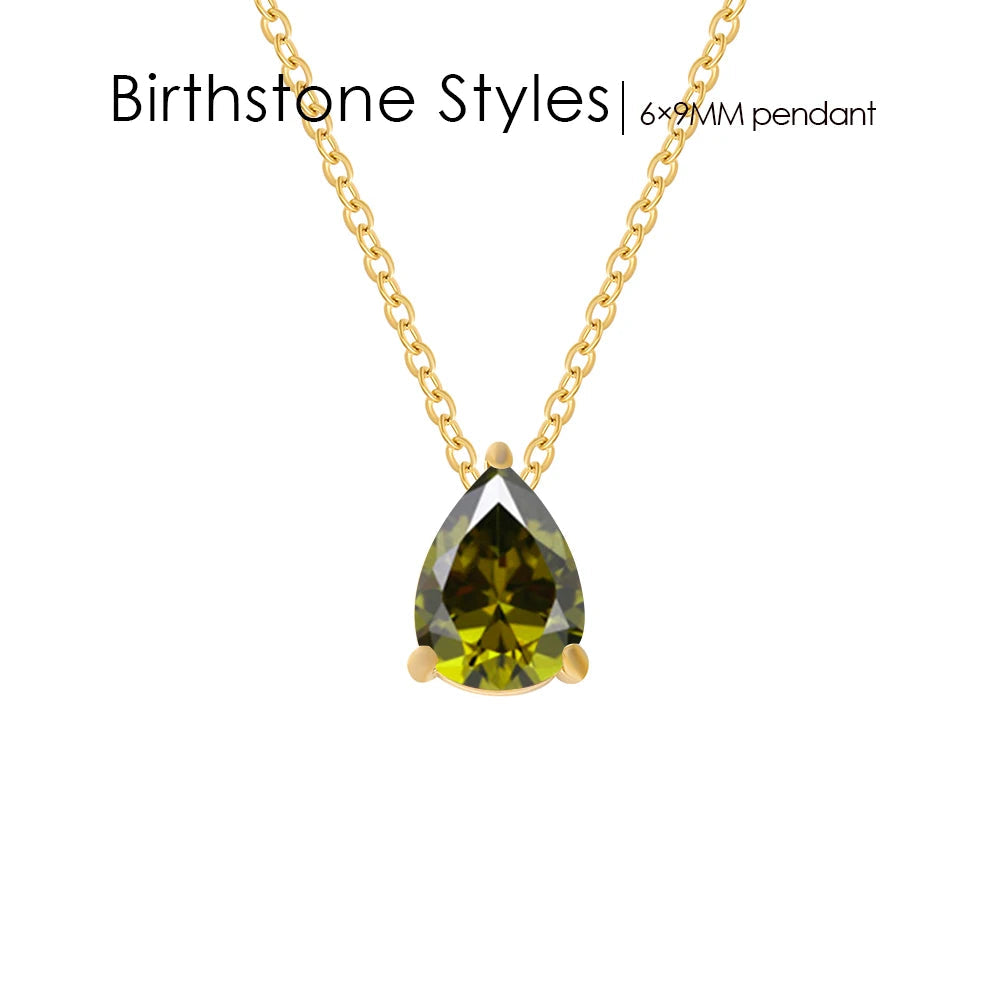 Teardrop Birthstone Necklace