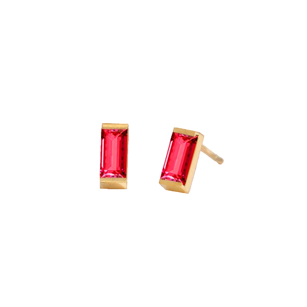 Rectangle Birthstone Earrings