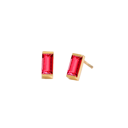 Rectangle Birthstone Earrings