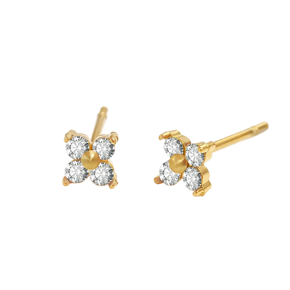 Birthstone Flower Stud Earrings