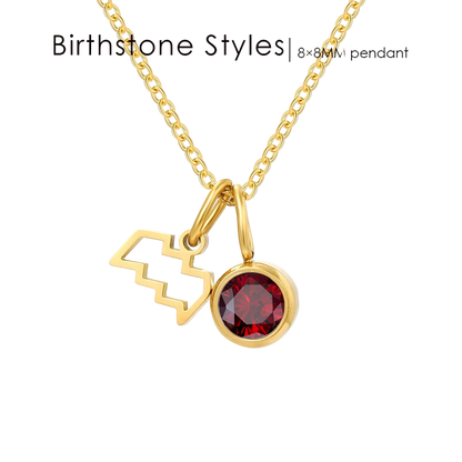 14K Gold, Silver & Rose Gold Zodiac Birthstone Necklace