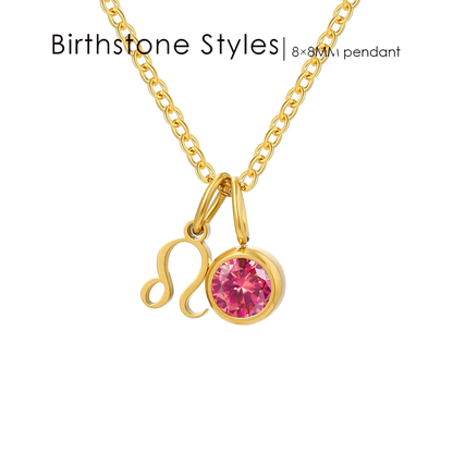 14K Gold, Silver & Rose Gold Zodiac Birthstone Necklace
