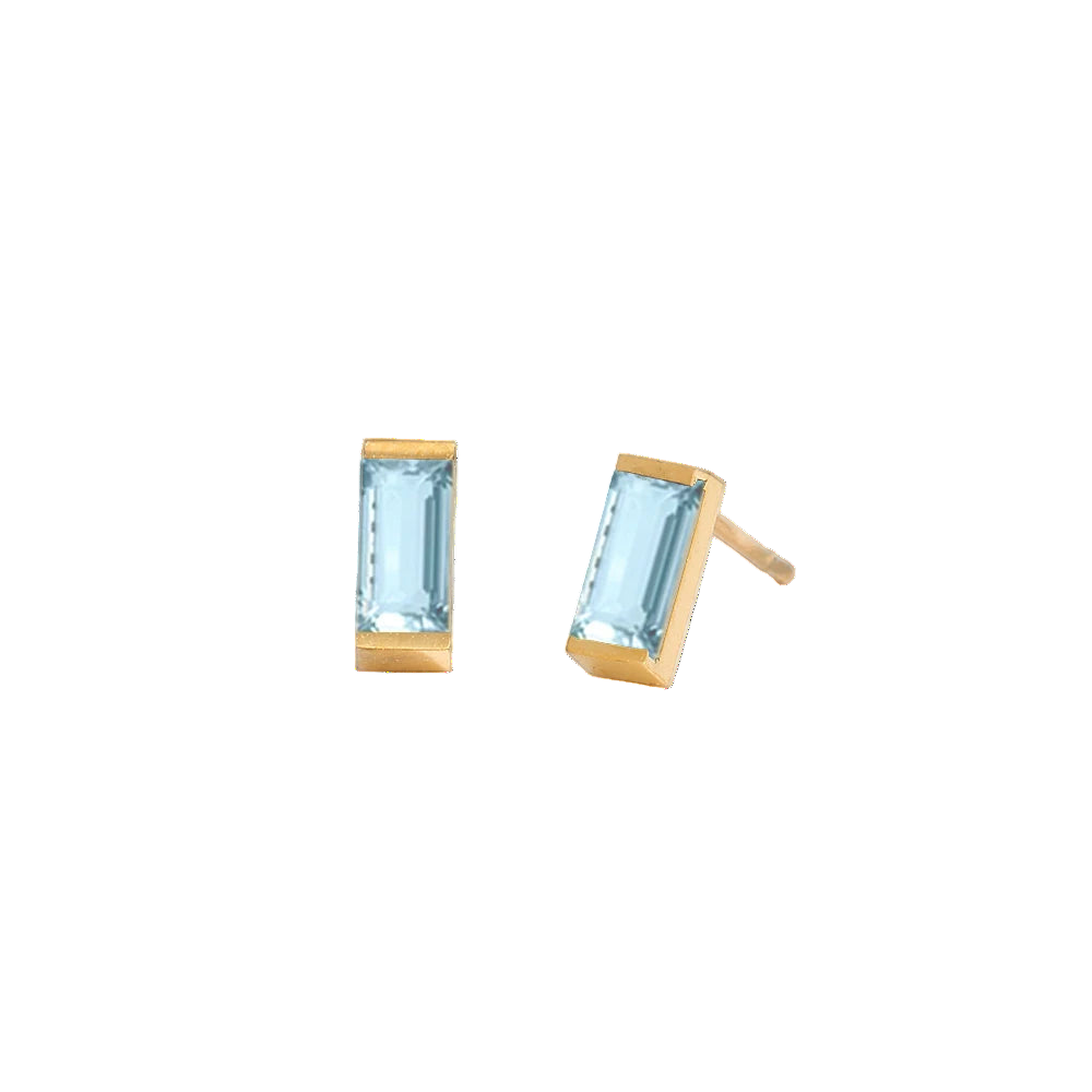Rectangle Birthstone Earrings