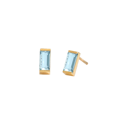 Rectangle Birthstone Earrings
