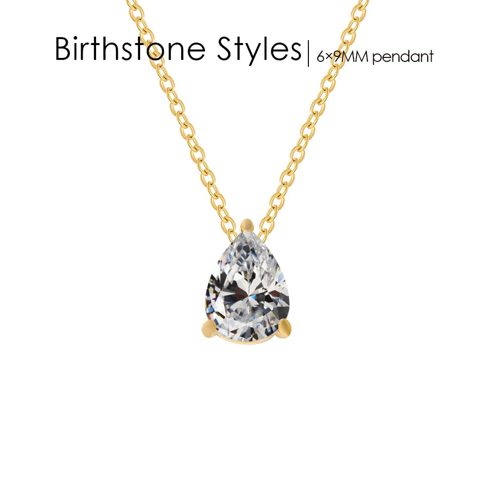 Teardrop Birthstone Necklace