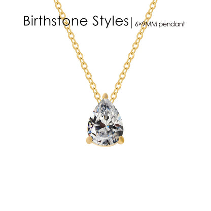 Teardrop Birthstone Necklace
