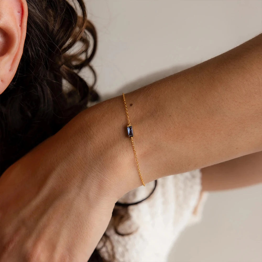 Square Birthstone Bracelet