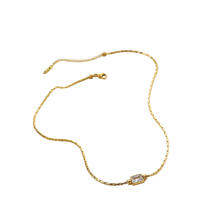 18K Gold Plated Square Zircon Necklace